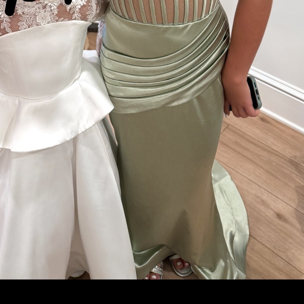 Portia and Scarlett Strapless celery Green Dresse